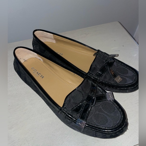 Coach Frida Women's Size 7.5B Signature Logo Black US Flats Slip On Loafers - Picture 3 of 5